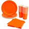 Serves 24 Orange Party Supplies with Paper Plates, Cups, and Napkins, 72 Pieces